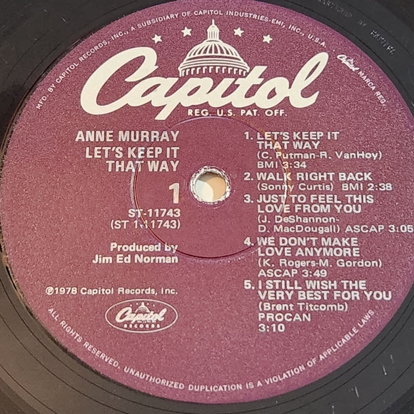 Vintage Anne Murray New Kind of Feeling Black Vinyl LP 1979 - Picture 9 of 11